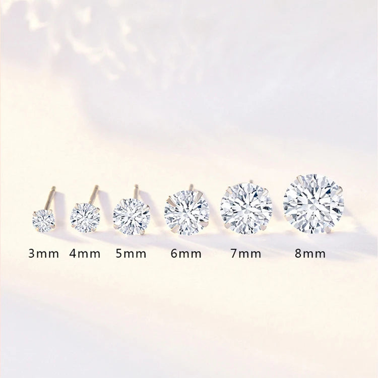 Crystal Zircon Real 925 Sterling Silver Earrings Channel