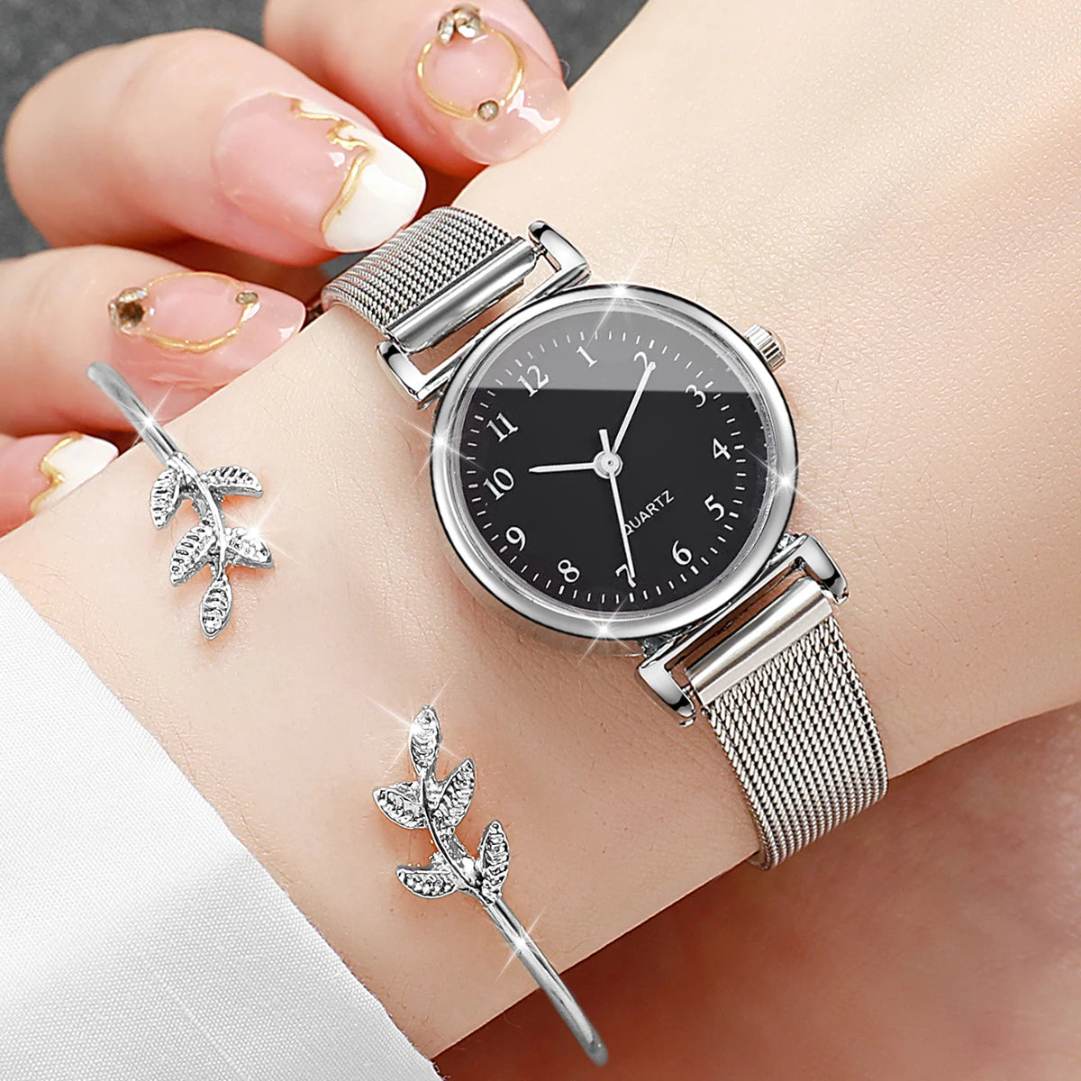 2PCS Opening Cuff Bracelet Bangle Set(Without Box)
