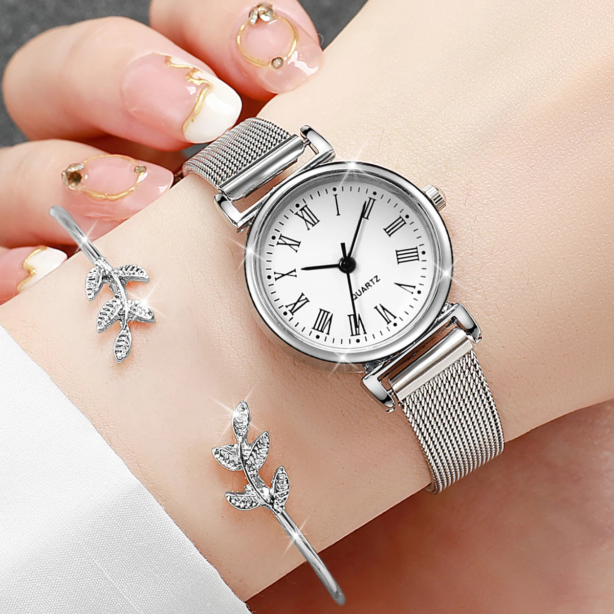 2PCS Opening Cuff Bracelet Bangle Set(Without Box)